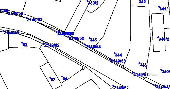 Parcela st. 2149/54 v KÚ Dolní Benešov, Katastrální mapa