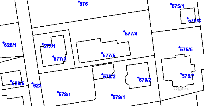 Parcela st. 577/5 v KÚ Dolní Benešov, Katastrální mapa