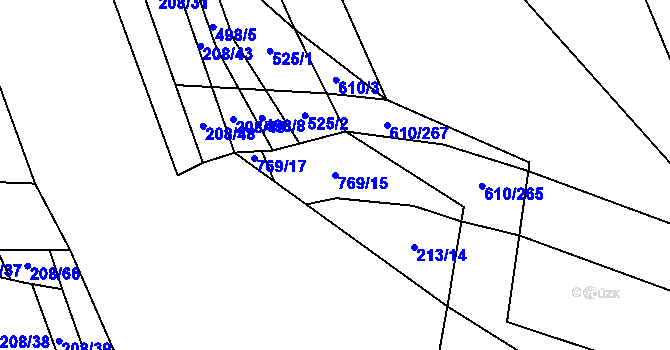 Parcela st. 769/15 v KÚ Dolní Beřkovice, Katastrální mapa