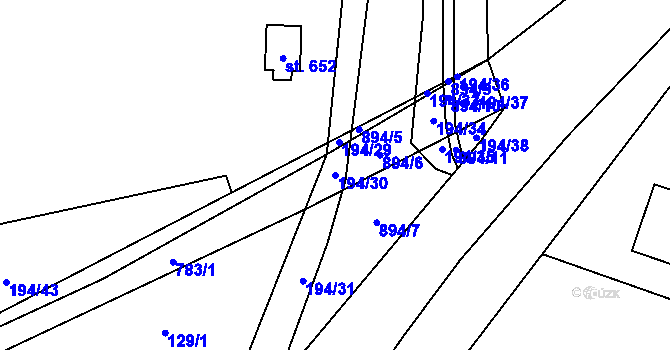 Parcela st. 194/30 v KÚ Dolní Beřkovice, Katastrální mapa