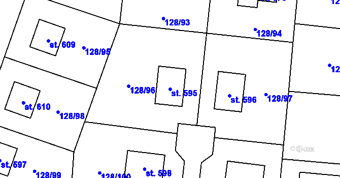 Parcela st. 595 v KÚ Dolní Beřkovice, Katastrální mapa