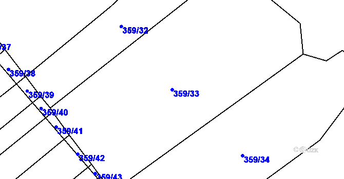 Parcela st. 359/33 v KÚ Dolní Beřkovice, Katastrální mapa