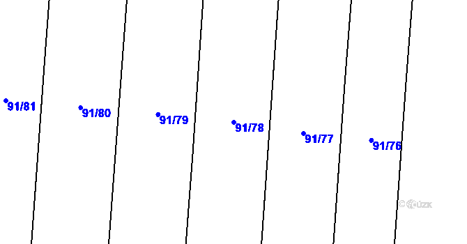Parcela st. 91/78 v KÚ Vliněves, Katastrální mapa