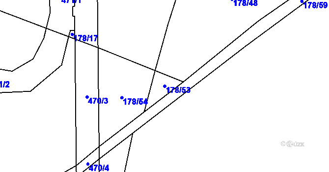 Parcela st. 178/53 v KÚ Vliněves, Katastrální mapa