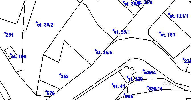 Parcela st. 35/6 v KÚ Dolní Bezděkov u Kladna, Katastrální mapa