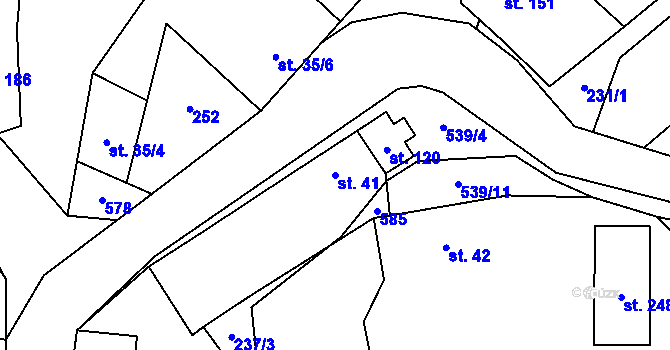 Parcela st. 41 v KÚ Dolní Bezděkov u Kladna, Katastrální mapa