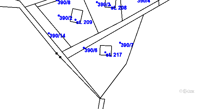 Parcela st. 217 v KÚ Dolní Bezděkov u Kladna, Katastrální mapa