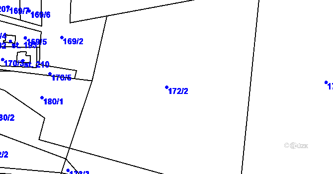 Parcela st. 172/2 v KÚ Dolní Bezděkov u Kladna, Katastrální mapa