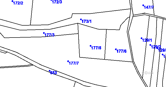 Parcela st. 177 v KÚ Dolní Bezděkov u Kladna, Katastrální mapa