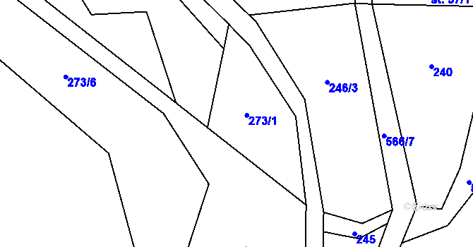 Parcela st. 273/1 v KÚ Dolní Bezděkov u Kladna, Katastrální mapa