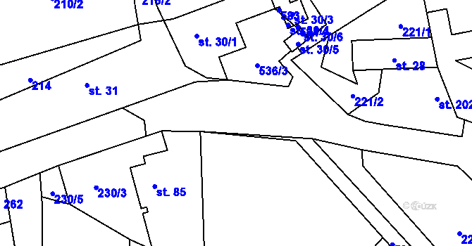 Parcela st. 536/1 v KÚ Dolní Bezděkov u Kladna, Katastrální mapa