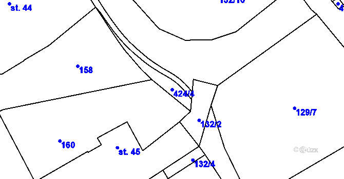 Parcela st. 424/4 v KÚ Dolní Bezděkov, Katastrální mapa