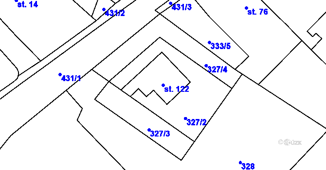 Parcela st. 122 v KÚ Dolní Bezděkov, Katastrální mapa