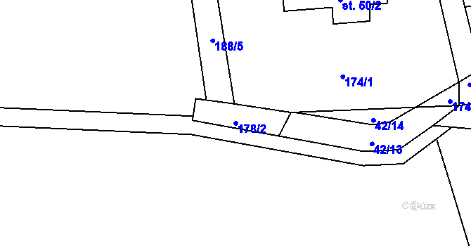 Parcela st. 178/2 v KÚ Dolní Bezděkov, Katastrální mapa