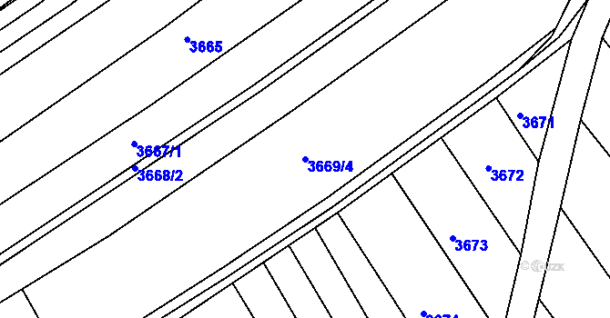 Parcela st. 3669/4 v KÚ Dolní Bojanovice, Katastrální mapa