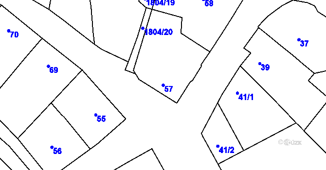 Parcela st. 57 v KÚ Dolní Bojanovice, Katastrální mapa