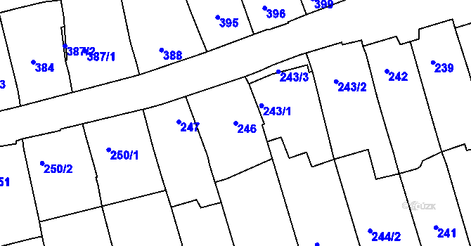Parcela st. 246 v KÚ Dolní Bojanovice, Katastrální mapa