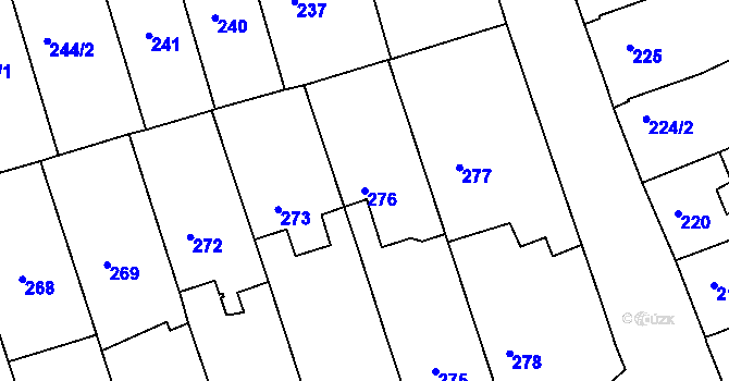 Parcela st. 276 v KÚ Dolní Bojanovice, Katastrální mapa