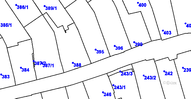 Parcela st. 395 v KÚ Dolní Bojanovice, Katastrální mapa