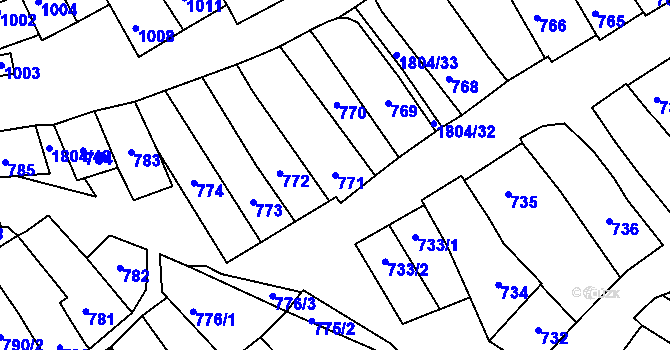 Parcela st. 771 v KÚ Dolní Bojanovice, Katastrální mapa