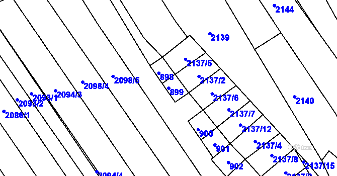 Parcela st. 899 v KÚ Dolní Bojanovice, Katastrální mapa