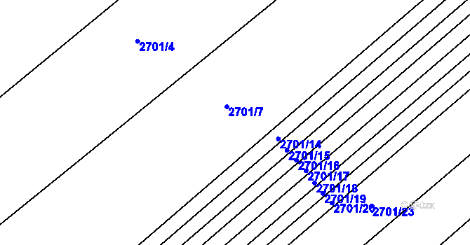 Parcela st. 2701/11 v KÚ Dolní Bojanovice, Katastrální mapa