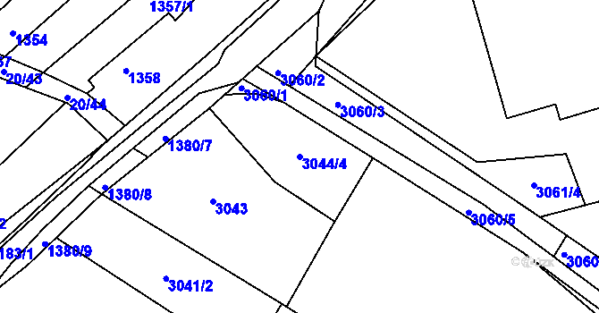 Parcela st. 3044/4 v KÚ Dolní Bojanovice, Katastrální mapa