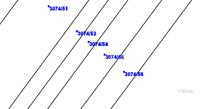 Parcela st. 3074/55 v KÚ Dolní Bojanovice, Katastrální mapa