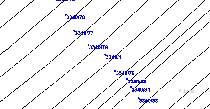 Parcela st. 3340/1 v KÚ Dolní Bojanovice, Katastrální mapa