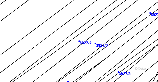 Parcela st. 3927/2 v KÚ Dolní Bojanovice, Katastrální mapa