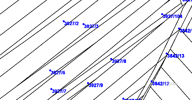 Parcela st. 3927/6 v KÚ Dolní Bojanovice, Katastrální mapa