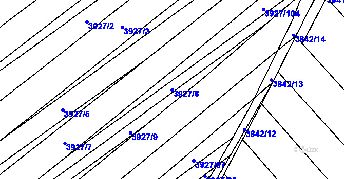 Parcela st. 3927/8 v KÚ Dolní Bojanovice, Katastrální mapa