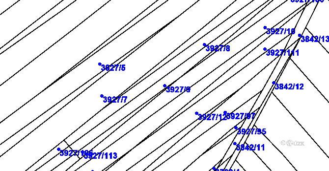 Parcela st. 3927/9 v KÚ Dolní Bojanovice, Katastrální mapa