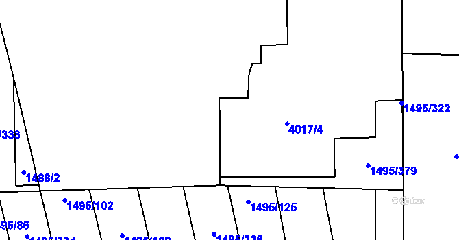 Parcela st. 4017/6 v KÚ Dolní Bojanovice, Katastrální mapa