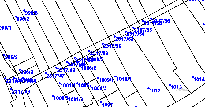 Parcela st. 1010/2 v KÚ Dolní Bojanovice, Katastrální mapa