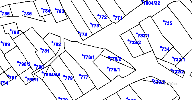 Parcela st. 776/3 v KÚ Dolní Bojanovice, Katastrální mapa