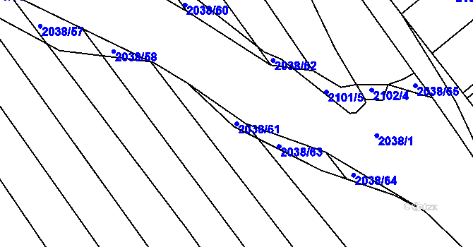 Parcela st. 2038/61 v KÚ Dolní Bojanovice, Katastrální mapa