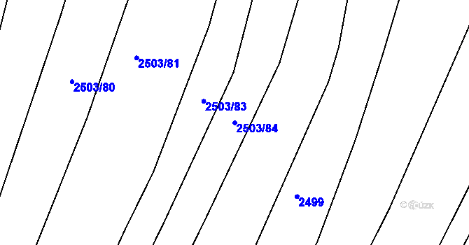 Parcela st. 2503/84 v KÚ Dolní Bojanovice, Katastrální mapa