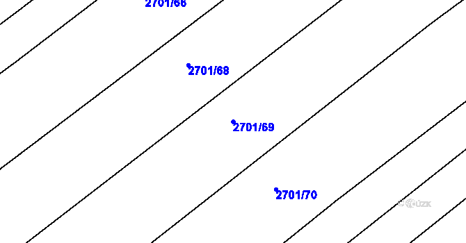 Parcela st. 2701/69 v KÚ Dolní Bojanovice, Katastrální mapa