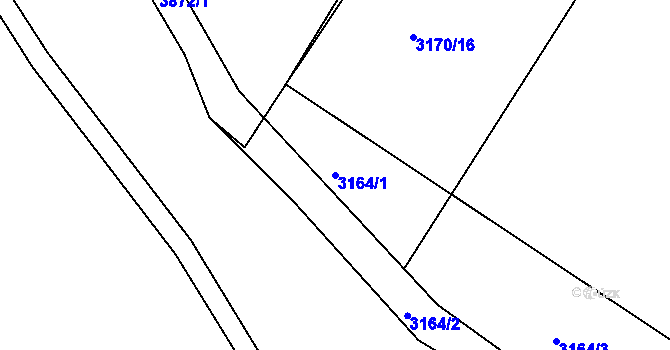 Parcela st. 3164/1 v KÚ Dolní Bojanovice, Katastrální mapa