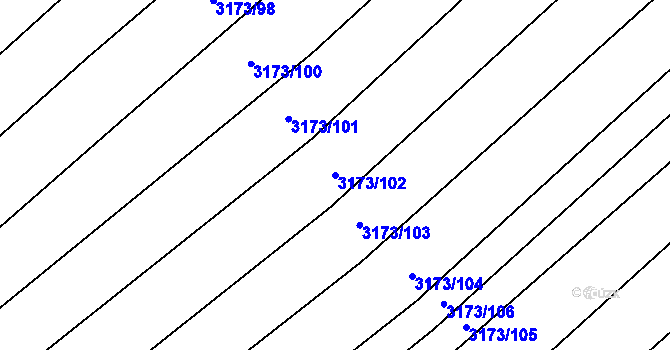 Parcela st. 3173/102 v KÚ Dolní Bojanovice, Katastrální mapa