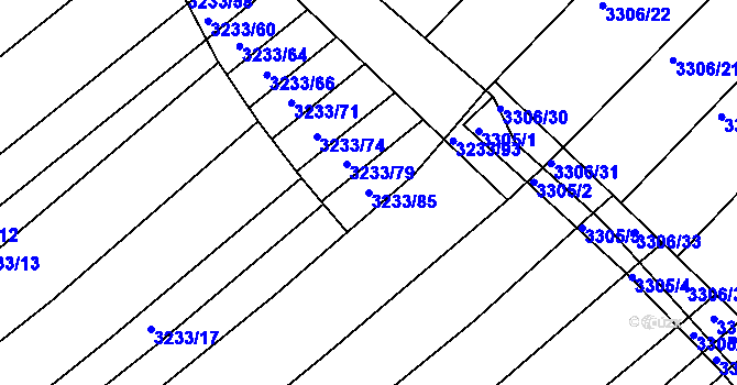 Parcela st. 3233/85 v KÚ Dolní Bojanovice, Katastrální mapa