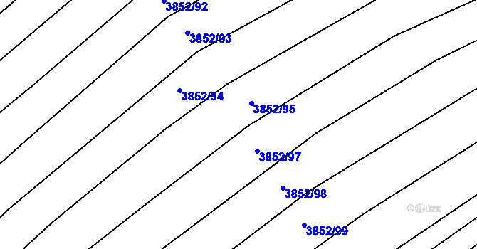 Parcela st. 3852/96 v KÚ Dolní Bojanovice, Katastrální mapa