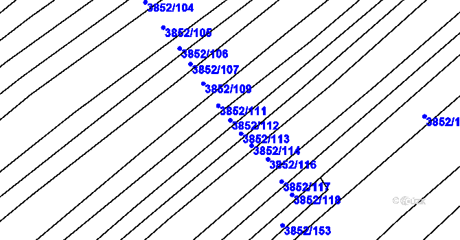 Parcela st. 3852/112 v KÚ Dolní Bojanovice, Katastrální mapa