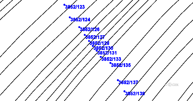 Parcela st. 3852/131 v KÚ Dolní Bojanovice, Katastrální mapa