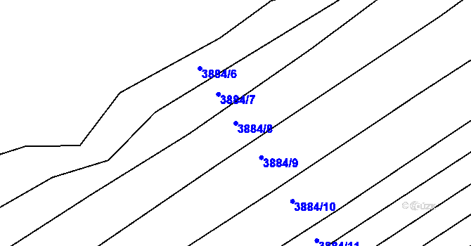 Parcela st. 3884/8 v KÚ Dolní Bojanovice, Katastrální mapa