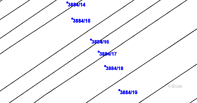 Parcela st. 3884/17 v KÚ Dolní Bojanovice, Katastrální mapa