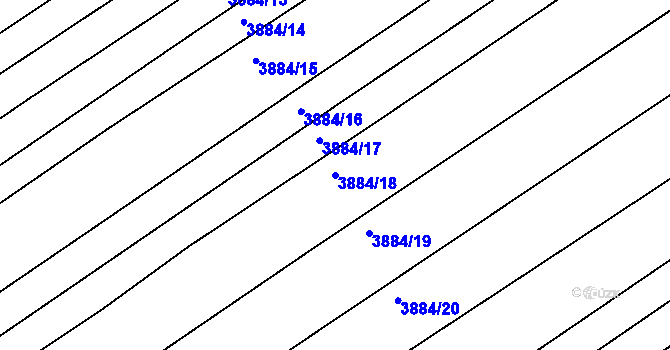 Parcela st. 3884/18 v KÚ Dolní Bojanovice, Katastrální mapa
