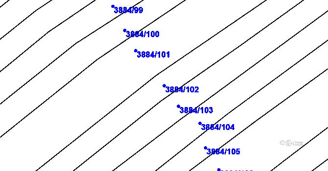 Parcela st. 3884/102 v KÚ Dolní Bojanovice, Katastrální mapa