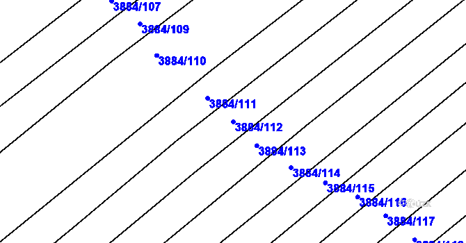 Parcela st. 3884/112 v KÚ Dolní Bojanovice, Katastrální mapa
